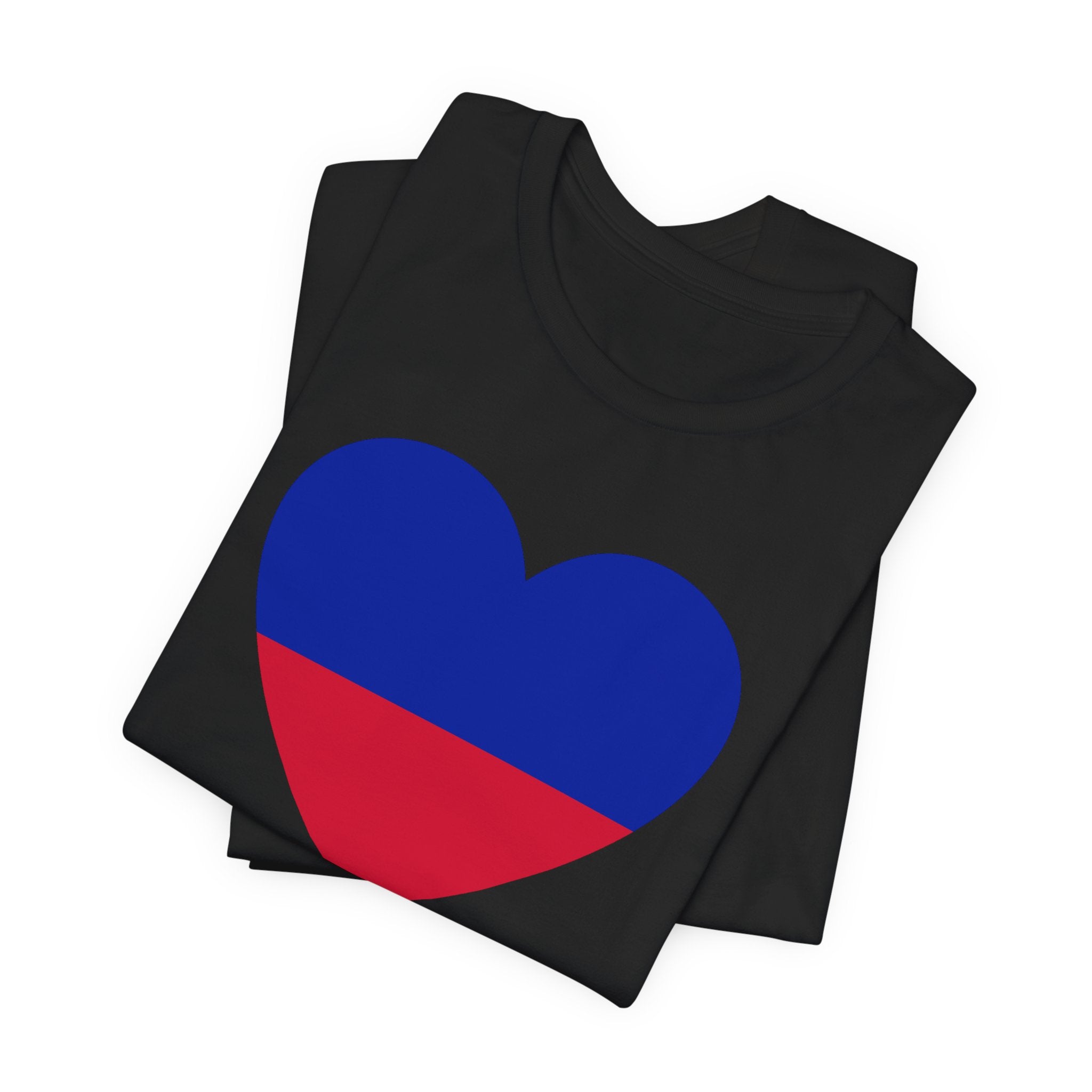 Haiti Flag Heart Tee — Black