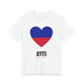 Haiti Flag Heart Tee — White