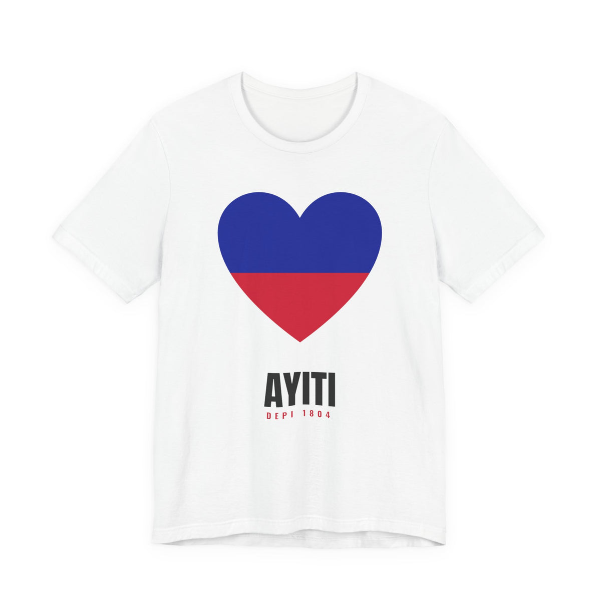 Haiti Flag Heart Tee — White