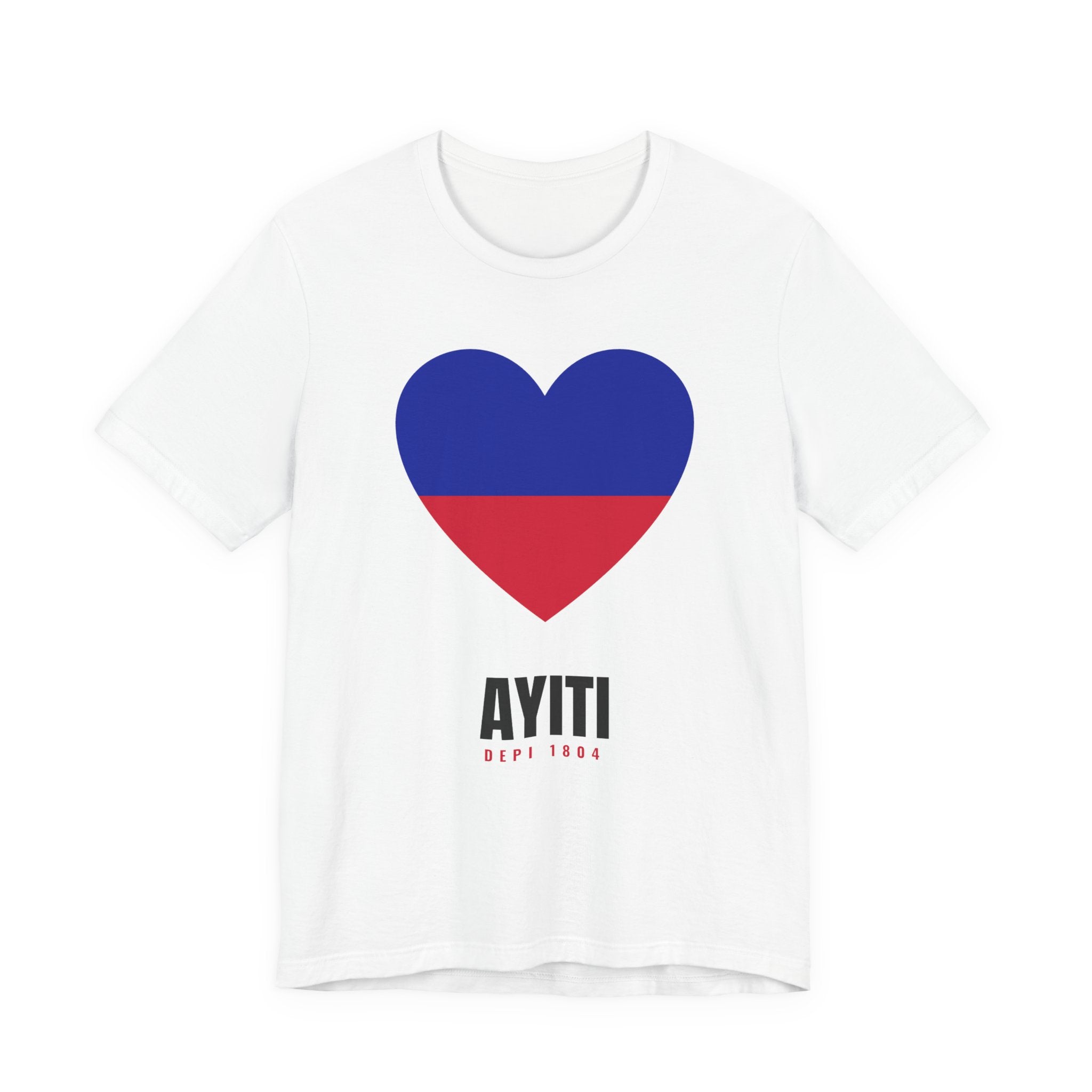 Haiti Flag Heart Tee — White