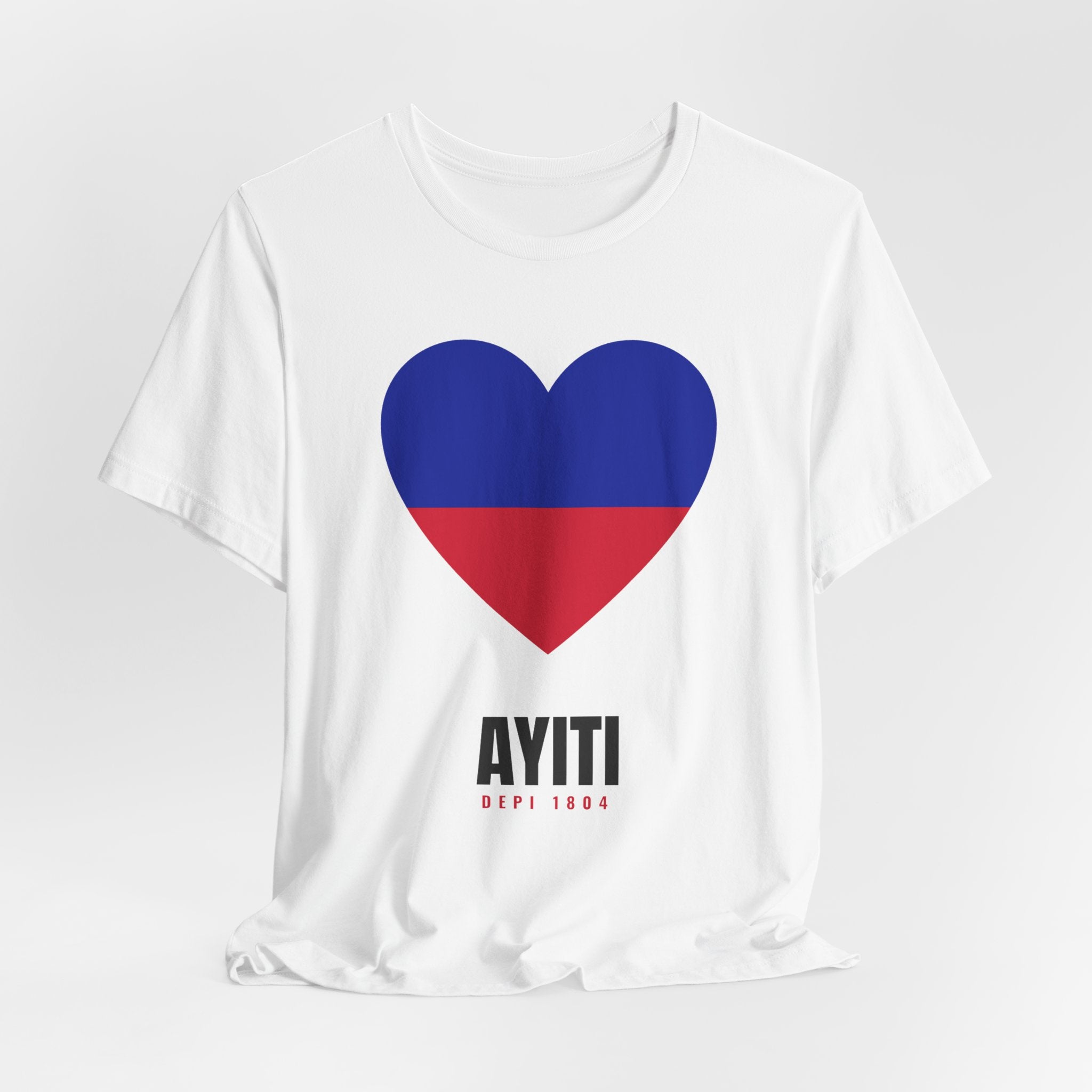 Haiti Flag Heart Tee — White