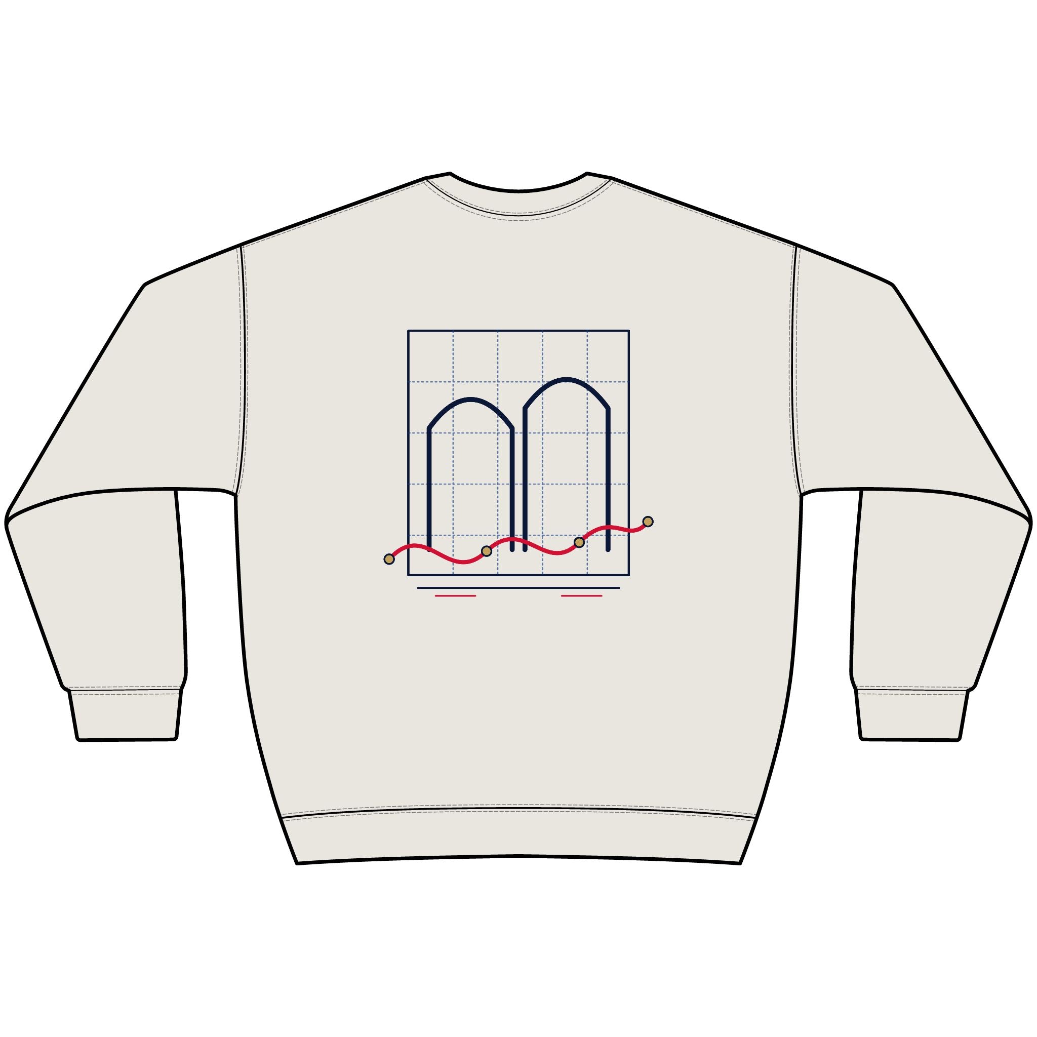Lòt Bò Cross-Grain Crew alternate production mockup