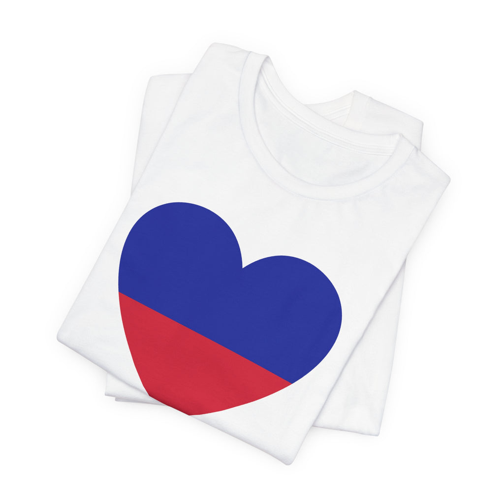 Haiti Flag Heart Tee — White
