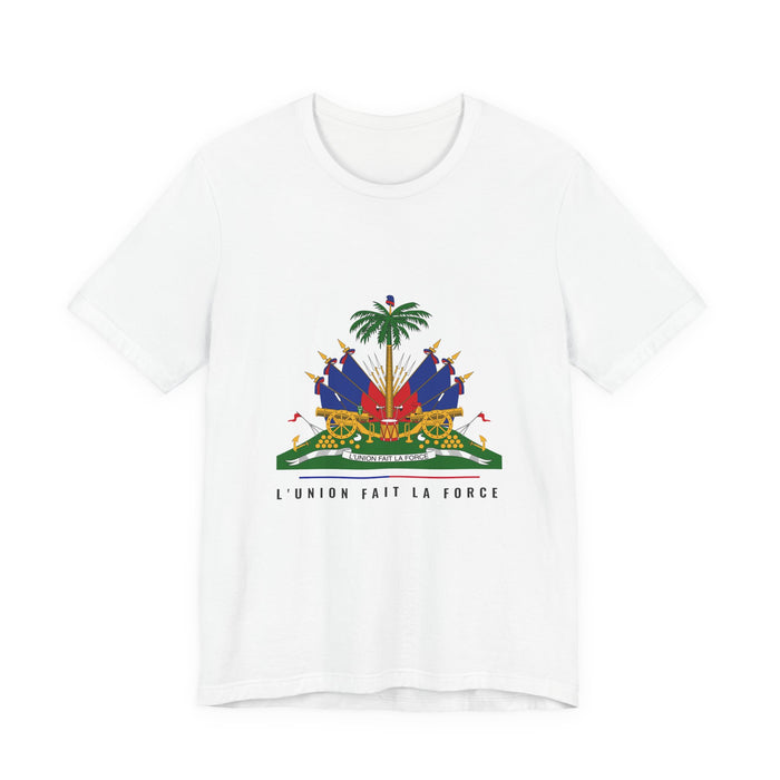 Coat of Arms Tee — L'Union Fait La Force — White