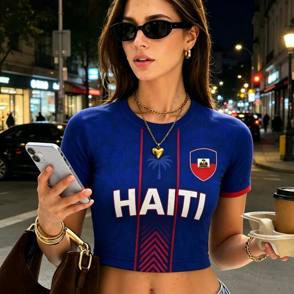 Haiti Flag Crop Tee