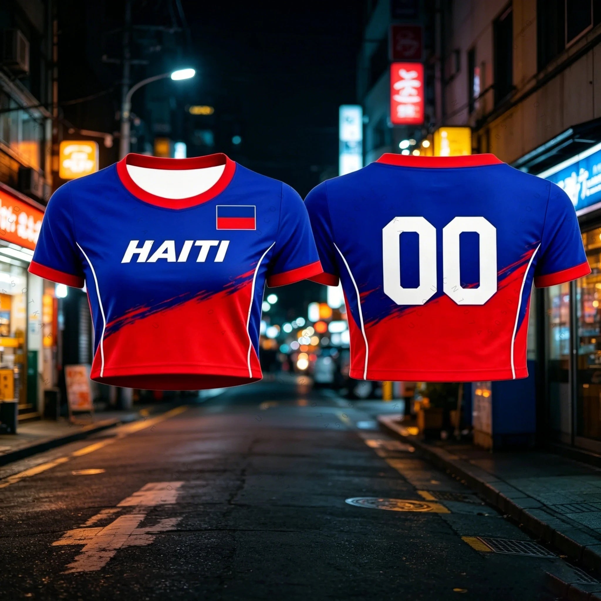 Haiti Flag Crop Tee
