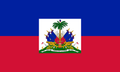 Haitian flag — blue over red with the coat of arms